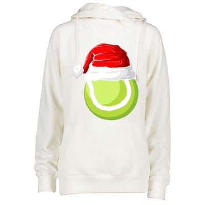 Xmas Santa Hat Christmas Tennis Funny Gift Womens Funnel Neck Pullover Hood