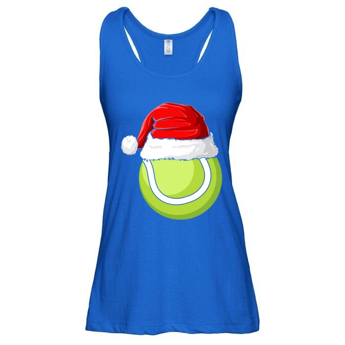 Xmas Santa Hat Christmas Tennis Funny Gift Ladies Essential Flowy Tank