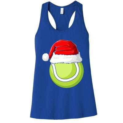 Xmas Santa Hat Christmas Tennis Funny Gift Women's Racerback Tank