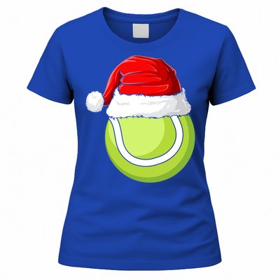 Xmas Santa Hat Christmas Tennis Funny Gift Women's T-Shirt