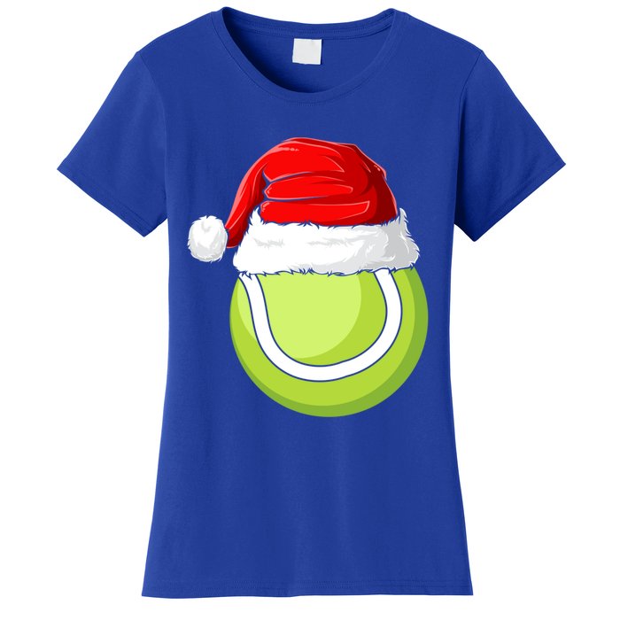 Xmas Santa Hat Christmas Tennis Funny Gift Women's T-Shirt