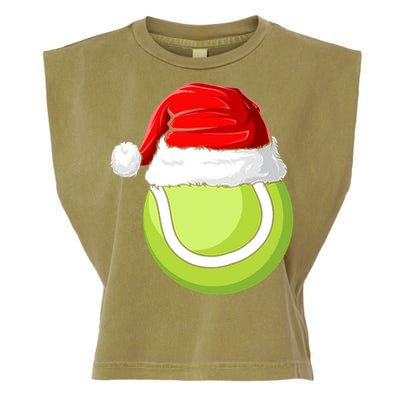 Xmas Santa Hat Christmas Tennis Funny Gift Garment-Dyed Women's Muscle Tee