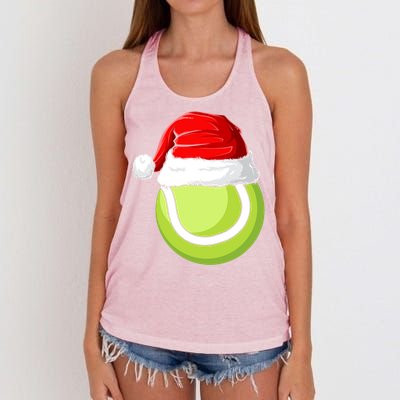 Xmas Santa Hat Christmas Tennis Funny Gift Women's Knotted Racerback Tank