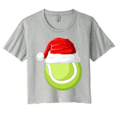 Xmas Santa Hat Christmas Tennis Funny Gift Women's Crop Top Tee