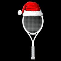 Xmas Santa Hat Tennis Racket Christmas Tennis Cool Gift Doggie Tank