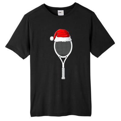 Xmas Santa Hat Tennis Racket Christmas Tennis Cool Gift Tall Fusion ChromaSoft Performance T-Shirt