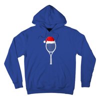 Xmas Santa Hat Tennis Racket Christmas Tennis Cool Gift Hoodie