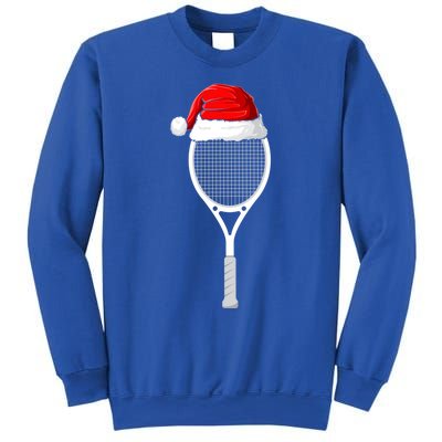 Xmas Santa Hat Tennis Racket Christmas Tennis Cool Gift Sweatshirt