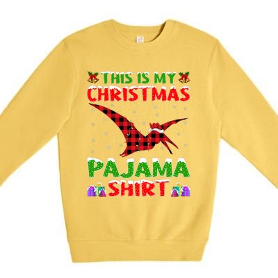 Xmas Santa Hat This Is My Pterodactyl Christmas Pajama Premium Crewneck Sweatshirt