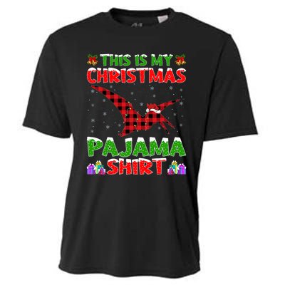 Xmas Santa Hat This Is My Pterodactyl Christmas Pajama Cooling Performance Crew T-Shirt