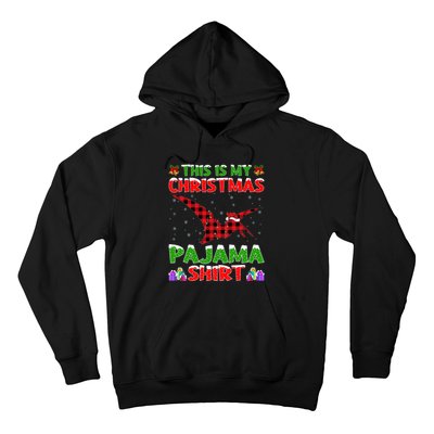 Xmas Santa Hat This Is My Pterodactyl Christmas Pajama Hoodie