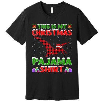 Xmas Santa Hat This Is My Pterodactyl Christmas Pajama Premium T-Shirt