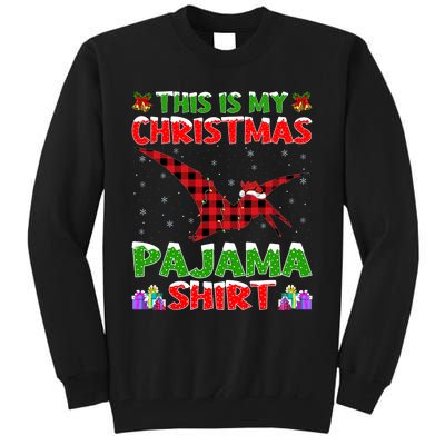 Xmas Santa Hat This Is My Pterodactyl Christmas Pajama Tall Sweatshirt