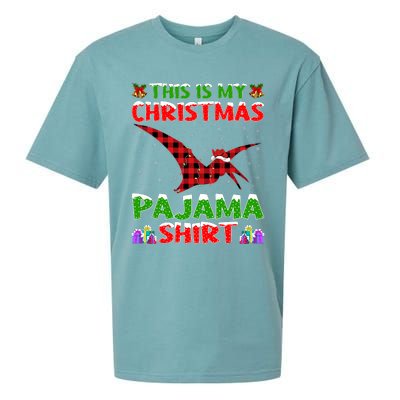 Xmas Santa Hat This Is My Pterodactyl Christmas Pajama Sueded Cloud Jersey T-Shirt