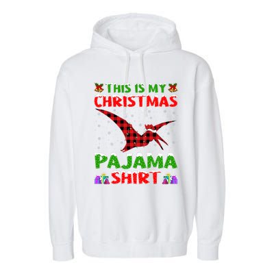 Xmas Santa Hat This Is My Pterodactyl Christmas Pajama Garment-Dyed Fleece Hoodie