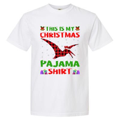 Xmas Santa Hat This Is My Pterodactyl Christmas Pajama Garment-Dyed Heavyweight T-Shirt