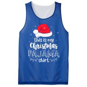 Xmas Santa Hat This Is My Christmas Pajama Gift Mesh Reversible Basketball Jersey Tank