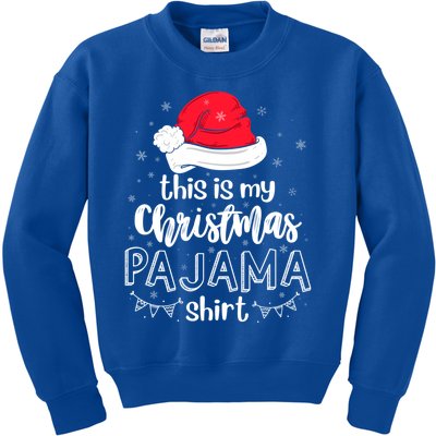 Xmas Santa Hat This Is My Christmas Pajama Gift Kids Sweatshirt