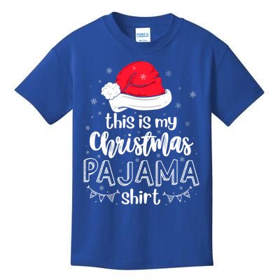 Xmas Santa Hat This Is My Christmas Pajama Gift Kids T-Shirt