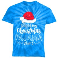 Xmas Santa Hat This Is My Christmas Pajama Gift Kids Tie-Dye T-Shirt