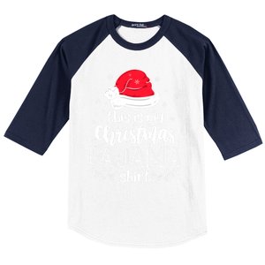 Xmas Santa Hat This Is My Christmas Pajama Gift Baseball Sleeve Shirt