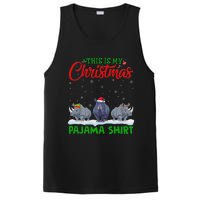 Xmas Santa Hat Reindeer Rhino Christmas Pajama PosiCharge Competitor Tank