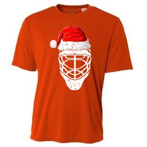 Xmas Santa Hat Christmas Ice Hockey Gift Cooling Performance Crew T-Shirt