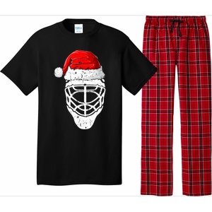 Xmas Santa Hat Christmas Ice Hockey Gift Pajama Set