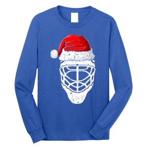 Xmas Santa Hat Christmas Ice Hockey Gift Long Sleeve Shirt