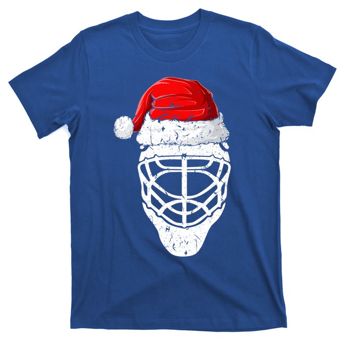 Xmas Santa Hat Christmas Ice Hockey Gift T-Shirt