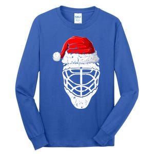 Xmas Santa Hat Christmas Ice Hockey Gift Tall Long Sleeve T-Shirt