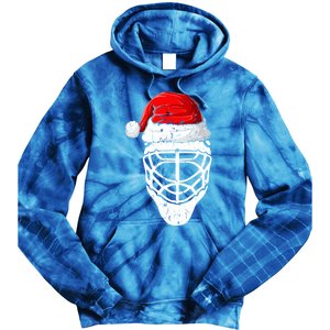 Xmas Santa Hat Christmas Ice Hockey Gift Tie Dye Hoodie