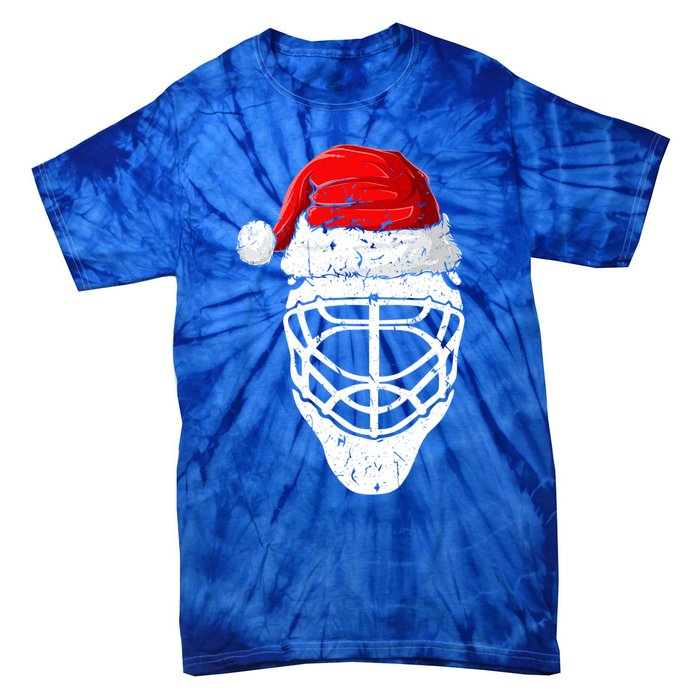 Xmas Santa Hat Christmas Ice Hockey Gift Tie-Dye T-Shirt