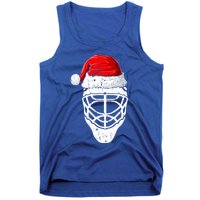 Xmas Santa Hat Christmas Ice Hockey Gift Tank Top