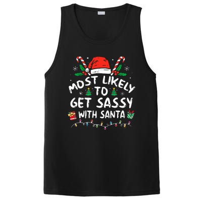 Xmas Santa Hat Most Likely To Get Sassy With Santa Christmas Matching Gift PosiCharge Competitor Tank