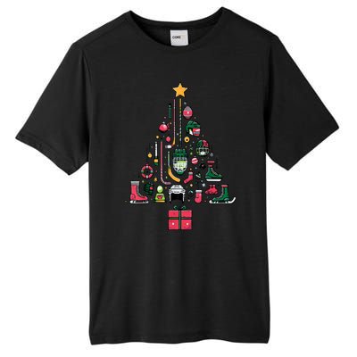 Xmas Sports Ice Hockey Christmas Pine Tree Gift Tall Fusion ChromaSoft Performance T-Shirt