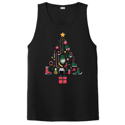 Xmas Sports Ice Hockey Christmas Pine Tree Gift PosiCharge Competitor Tank