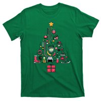 Xmas Sports Ice Hockey Christmas Pine Tree Gift T-Shirt