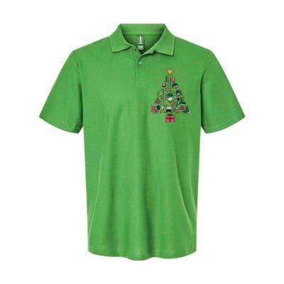 Xmas Sports Ice Hockey Christmas Pine Tree Gift Softstyle Adult Sport Polo