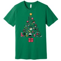 Xmas Sports Ice Hockey Christmas Pine Tree Gift Premium T-Shirt