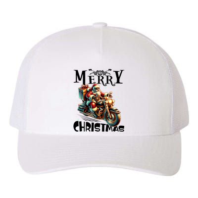 Xmas Santa Motorcycle Biker Funny Merry Christmas Yupoong Adult 5-Panel Trucker Hat