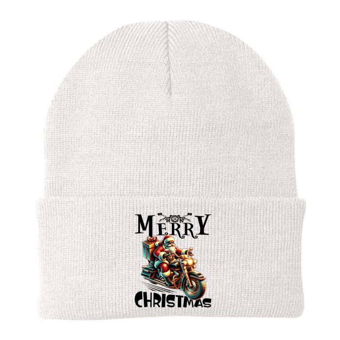 Xmas Santa Motorcycle Biker Funny Merry Christmas Knit Cap Winter Beanie