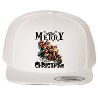 Xmas Santa Motorcycle Biker Funny Merry Christmas Wool Snapback Cap