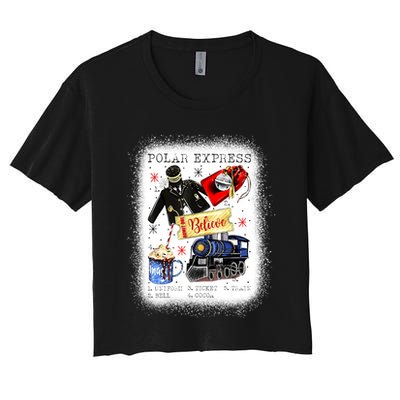 Xmas Santa North Pole Polar .Express All Abroad Christmas Gift Crop Top
