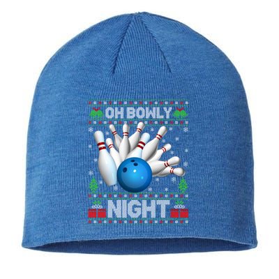 Xmas Sweater Oh Bowly Night Ugly Bowling Christmas Gift Sustainable Beanie