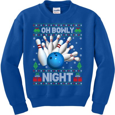 Xmas Sweater Oh Bowly Night Ugly Bowling Christmas Gift Kids Sweatshirt