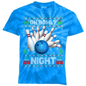 Xmas Sweater Oh Bowly Night Ugly Bowling Christmas Gift Kids Tie-Dye T-Shirt