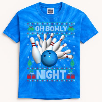 Xmas Sweater Oh Bowly Night Ugly Bowling Christmas Gift Kids Tie-Dye T-Shirt