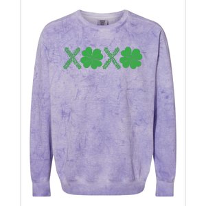 Xoxo St Patricks Day Shamrock Colorblast Crewneck Sweatshirt