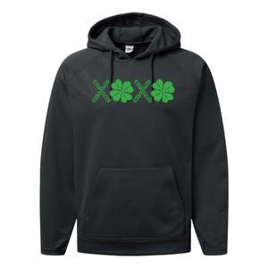 Xoxo St Patricks Day Shamrock Performance Fleece Hoodie